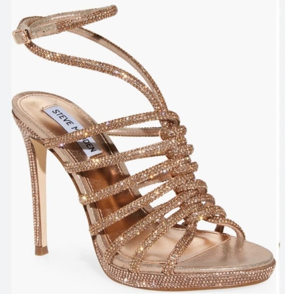 Steve Madden Givinn Beaded Strappy Sandal High Heels 7.5